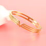 Gold Plated V Line Harmony Bangle Bracelet, thumbnail 1 of 10