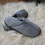 Men's Sheepski Slippers Grey, thumbnail 1 of 5