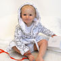 Personalised Baby White And Grey Star Dressing Gown, thumbnail 2 of 8