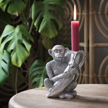Monkey Candle Holders In Gold And Silver, 5 of 5