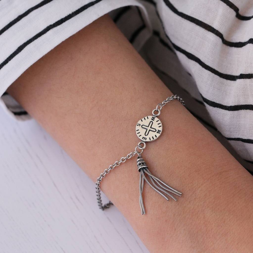 sterling silver handmade compass bracelet by attic