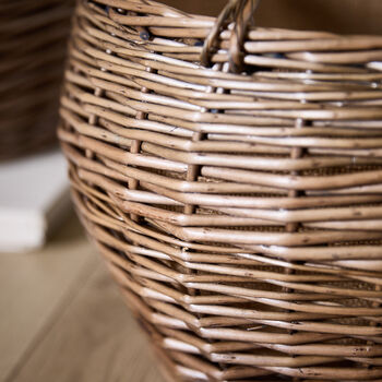 Set Of Two Delphi Wicker Log Storage Baskets, 3 of 5