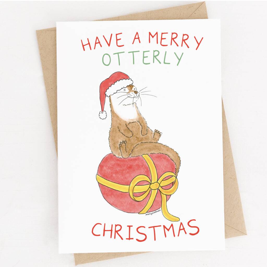 Otter Christmas Cards Pack Of Nine By Otterly Madness