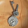 Hare Staring At The Moon Pewter Keyring, Hare Gifts, thumbnail 3 of 8