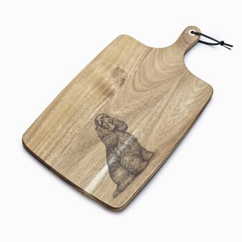 Personalised American Cocker Spaniel Engraved Acacia Serving Board, 5 of 8