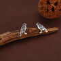 Sterling Silver Falcon Bird Stud Earrings, thumbnail 3 of 11