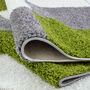 The Rugs Geometric Shaggy Rug Green Checkered Rug, thumbnail 12 of 12
