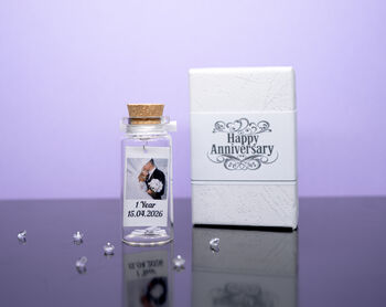 Personalised 1st Paper Anniversary Photo Mini Bottle Gift, 4 of 4