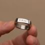 Personalised Silver Four Sided Family Band Ring, thumbnail 1 of 8