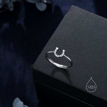 Sterling Silver Cute Little Horseshoe Ring, 2 of 11