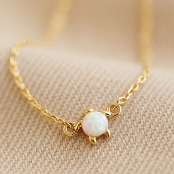 Opal Turtle Charm Anklet In Gold Plating, 3 of 8