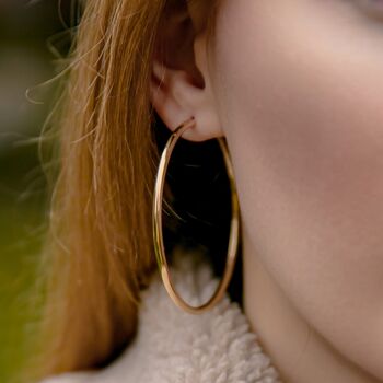 Classic 18ct Gold Vermeil Hoop Earrings, 3 of 3