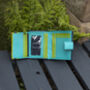 Personalised Small Navy Muticolour Leather Purse Wallet Rfid Protected, thumbnail 5 of 10