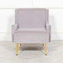 Grey Velvet Sofa Chair, thumbnail 5 of 5