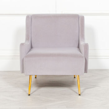 Grey Velvet Sofa Chair, 5 of 5