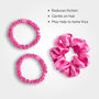 Silver Cloud Mixed Fuchsia Satin Scrunchies Double Pack, thumbnail 2 of 3