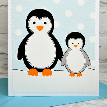 'Penguin' Personalised Birthday Card From Baby Or Child, 2 of 3