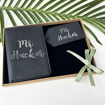 Mr And Mrs Passport Cover And Luggage Tag Set, 4 of 7