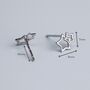 Sterling Silver Double Star Stud Earrings, thumbnail 4 of 5