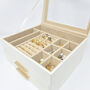 Luxury White Three Tier Pu Leather Jewellery Organiser, thumbnail 4 of 7