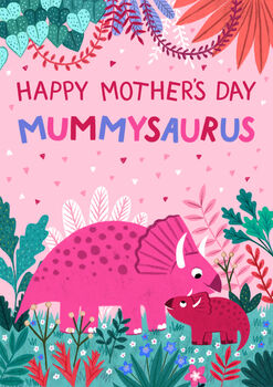 Cute Dinosaur Mother's Day Card Mummysaurus, 3 of 3
