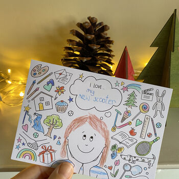 Feeling Thankful Kids Colouring Postcards, 5 of 7