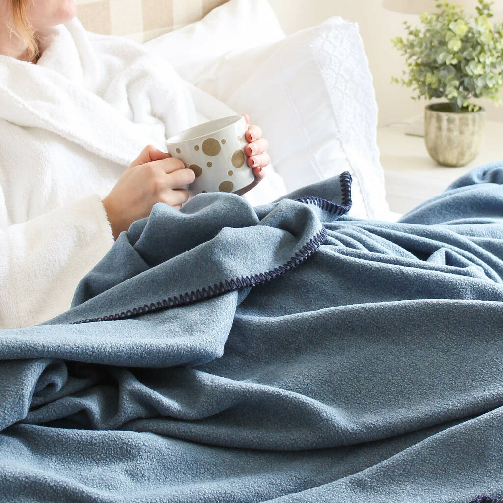 Personalised Blue Fleece Blanket By Marquis & Dawe