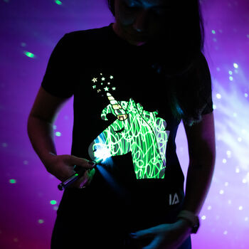 Kids Unicorn Interactive Glow In The Dark T Shirt, 4 of 6