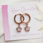 Rose Quartz Star Hoop Earrings, thumbnail 3 of 10