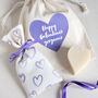 Personalised Purple Heart Organic Gift Bag Set, thumbnail 2 of 6
