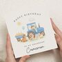Personalised Tractor Farm Birthday Card For Grandson, thumbnail 1 of 7