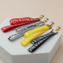 Colourful Ribbon Dangle Black Red Yellow White Lightweight Stud Earrings, thumbnail 2 of 6