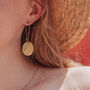 'Tempest Helios' Ethical Hand Beaten Brass Earrings, thumbnail 1 of 3