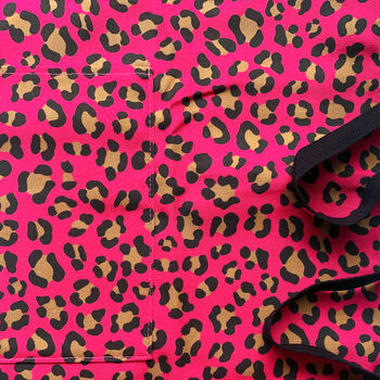 Hot Pink Leopard Print Cotton Apron With Pocket, 11 of 12