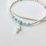 Artesia Amazonite Sterling Silver Shell Bracelet, thumbnail 3 of 8