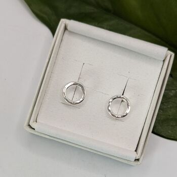 Halo Eco Sterling Silver Stud Earrings, 2 of 2