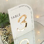 Modern Arch Acrylic Wedding Table Number, thumbnail 6 of 7