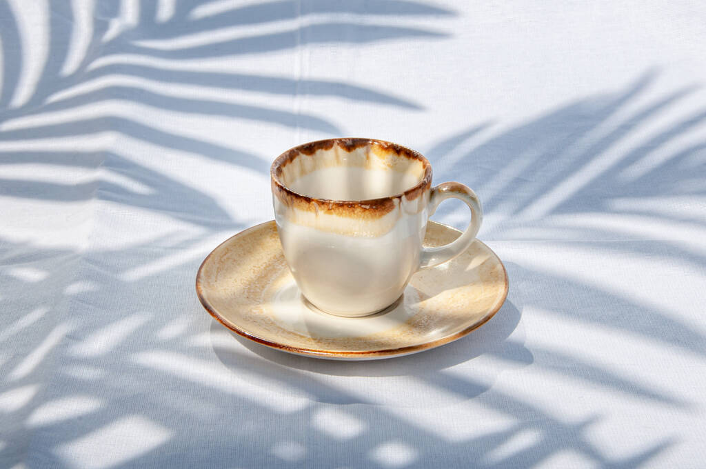 White Set Of Two Porcelain Espresso Cups Saucers Set By House Of Aten