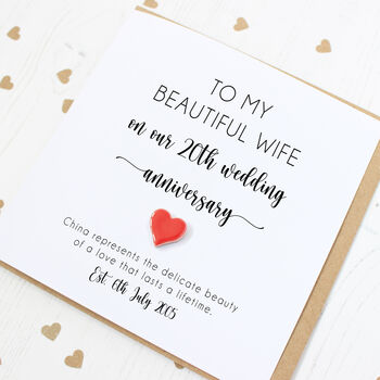 Personalised China 20th Wedding Anniversary Card, 7 of 8