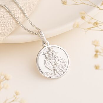 Personalised Sterling Silver St Christopher Necklace, 4 of 11
