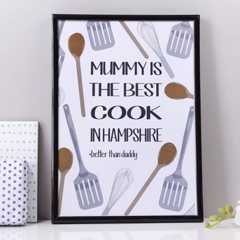 Personalised 'Mummy Is The Best Cook' Print, 2 of 9