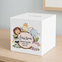 Personalised New Baby Animals Wooden Money Box, thumbnail 2 of 3
