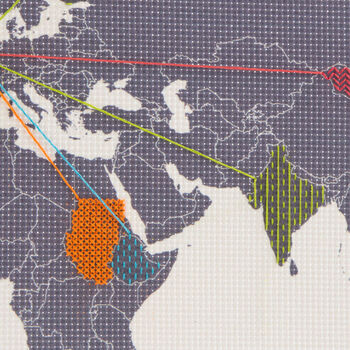 Cross Stitch Your Travels Map Wall Hanging, 6 of 11