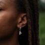 Sterling Silver Roller Skate Charm Hoop Earrings, thumbnail 3 of 4
