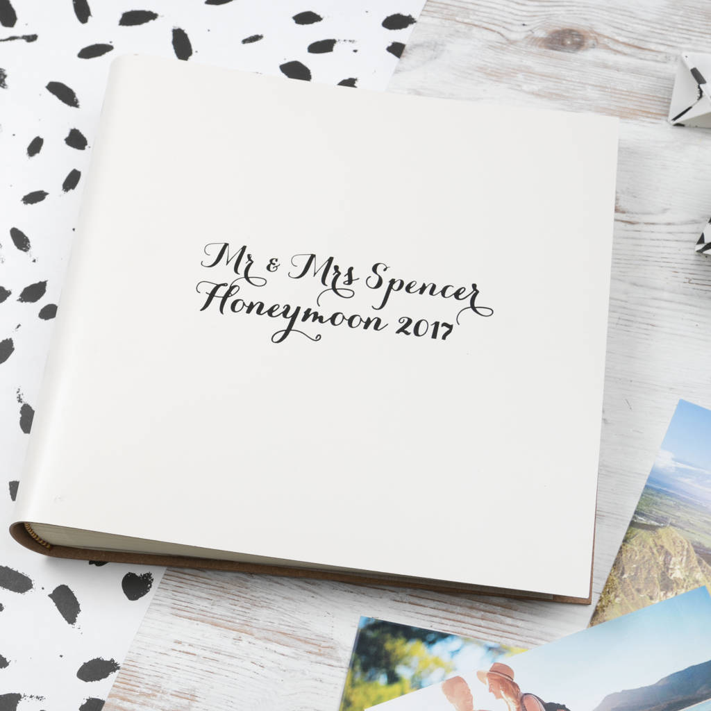 Modern Calligraphy Leather Honeymoon Album By Be Golden ...