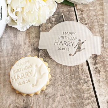 Personalised Football Cupcake Embosser For Birthdays, 6 of 7