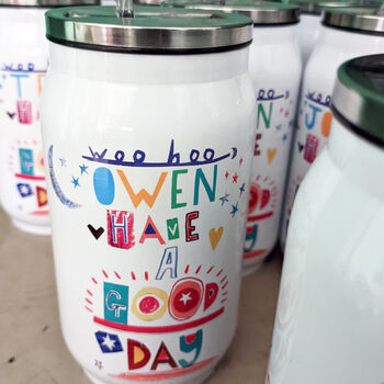 Personalised 'Have A Good Day' Can Style Waterbottle, 10 of 11