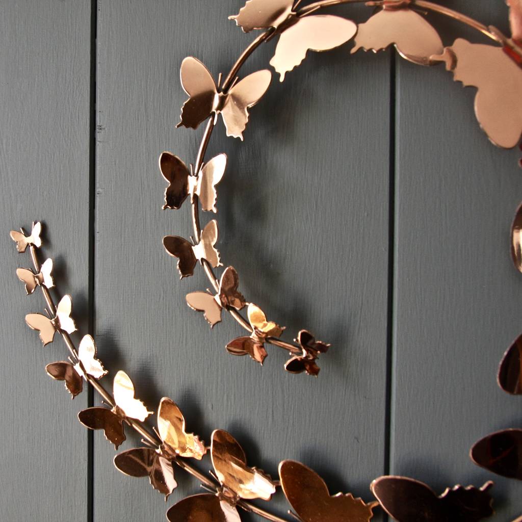 Copper Butterfly Wall Art By London Garden Trading | notonthehighstreet.com