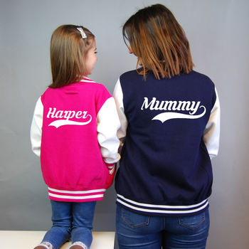 Mum And Child Personalised Varsity Jacket Set, 2 of 8