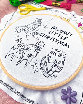 Christmas Cats Embroidery Kit, 4 of 4